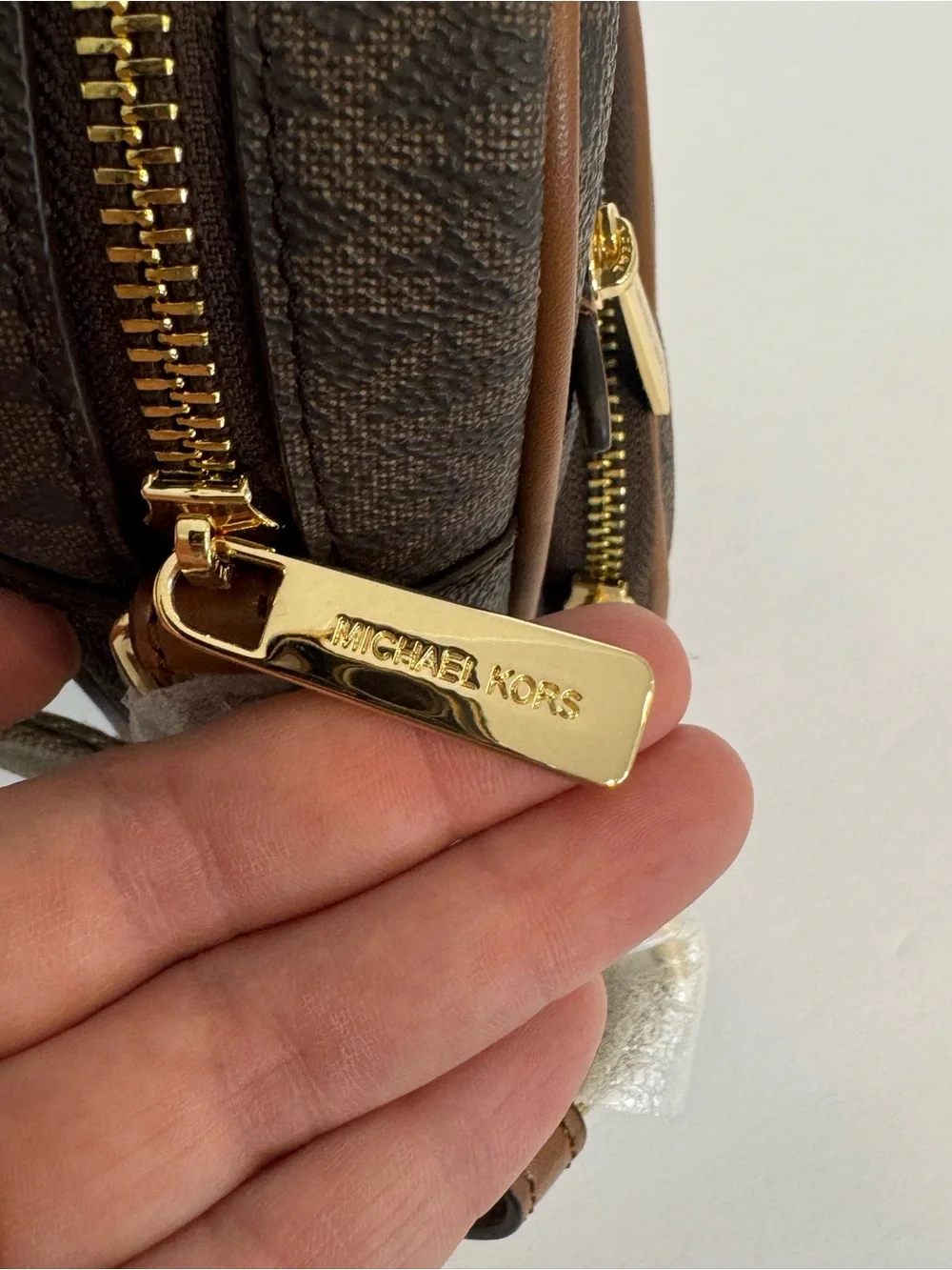 Michael Kors Jet Set Medium Signature Logo Crossbody Bag Brown NWT